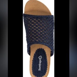 BareTraps Women's Flossey‎ Slide Sandal Comfort Cork Wedge Denim Size 8M